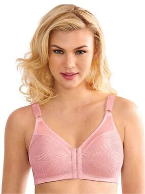 *Bali Women’s Dusty Pink Double Support Wireless Front Close Size 42DD Bra